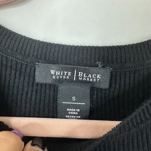 2/$30 White House Black Market Ribbed Half Sleeve Knit Tee Small #A0707 - Picture 5 of 8